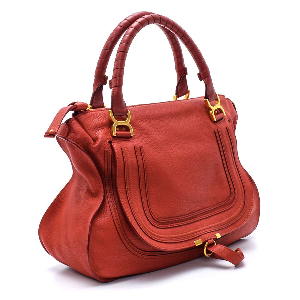 Chloe - Brick Leather Marcie Shoulder  Bag